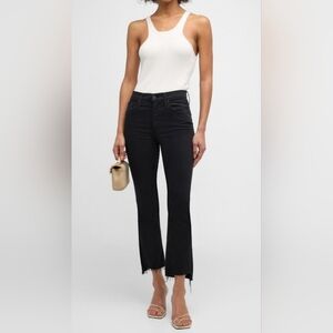 MOTHER Black Ankle Cropped Jeans